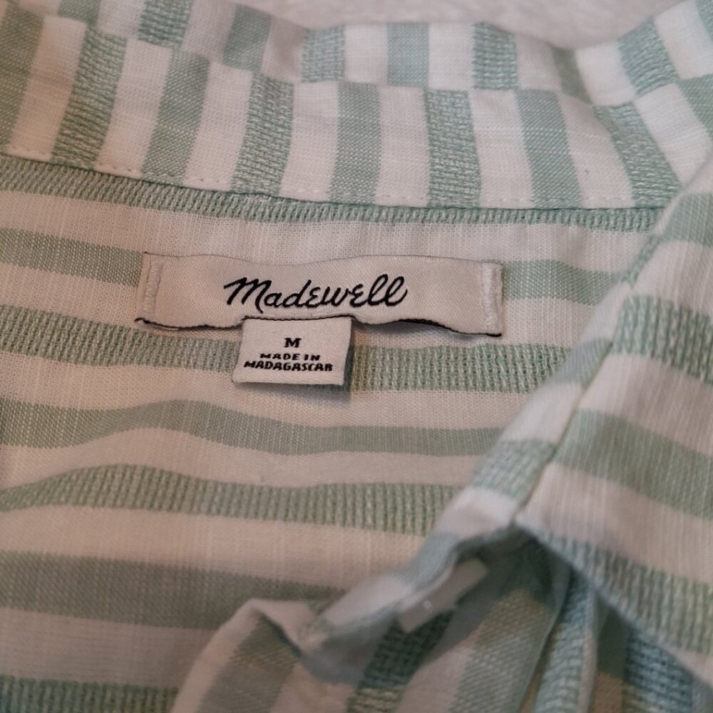 Madewell Boxy Shirt Striped Sz M Oversized Button Down 100% Cotton Preppy Work - Picture 9 of 13